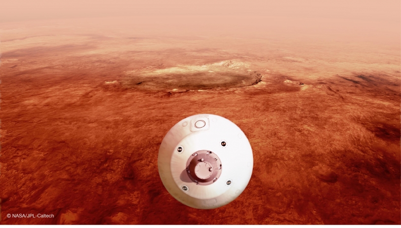 Atterrissage Mars 2020 - vue d&#039;artiste